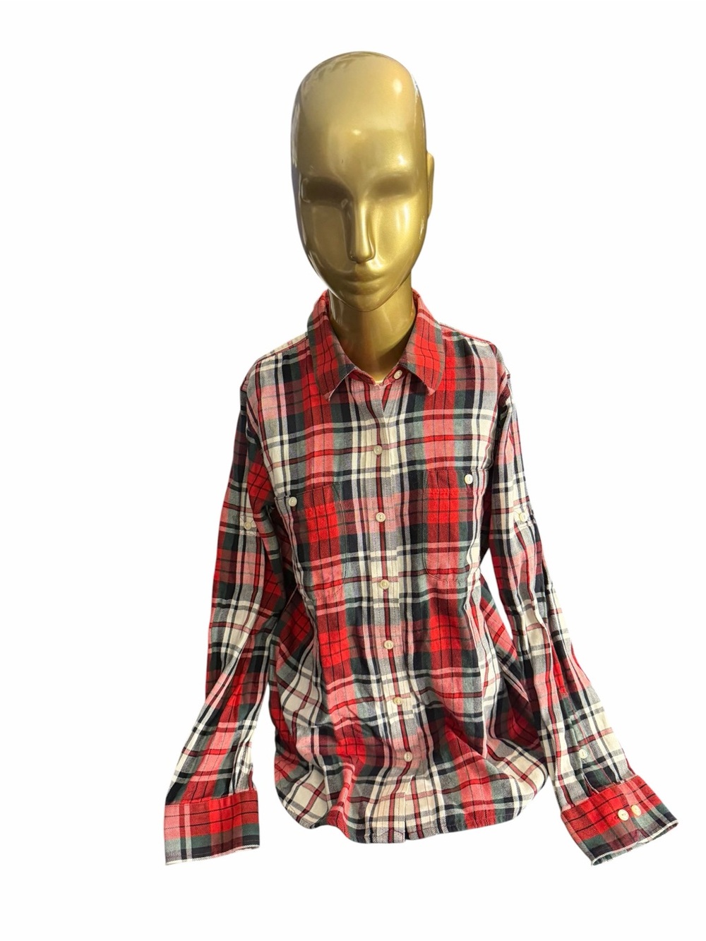LRL Ralph Lauren women’s Classic Red Plaid Button-Up Shirt size medium